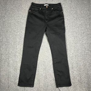 Good American Jeans Womens 8/29 Good Waist Crop Ankle Black Skinny Preppy Slim